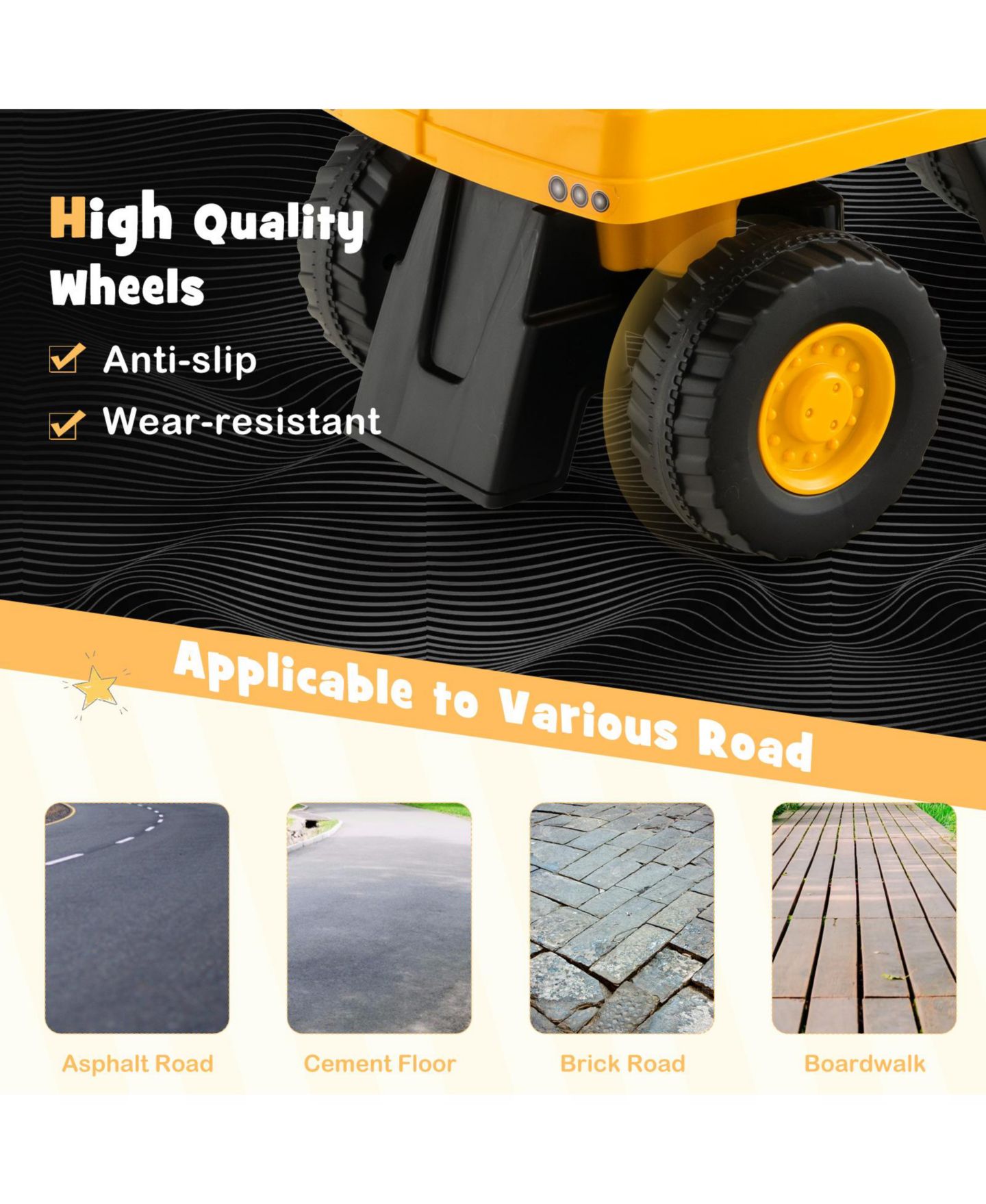 Детский экскаватор-каталка Costway Caterpillar с регулируемым ковшом, до 55 фунтов, цвет: Жёлтый — фото 8