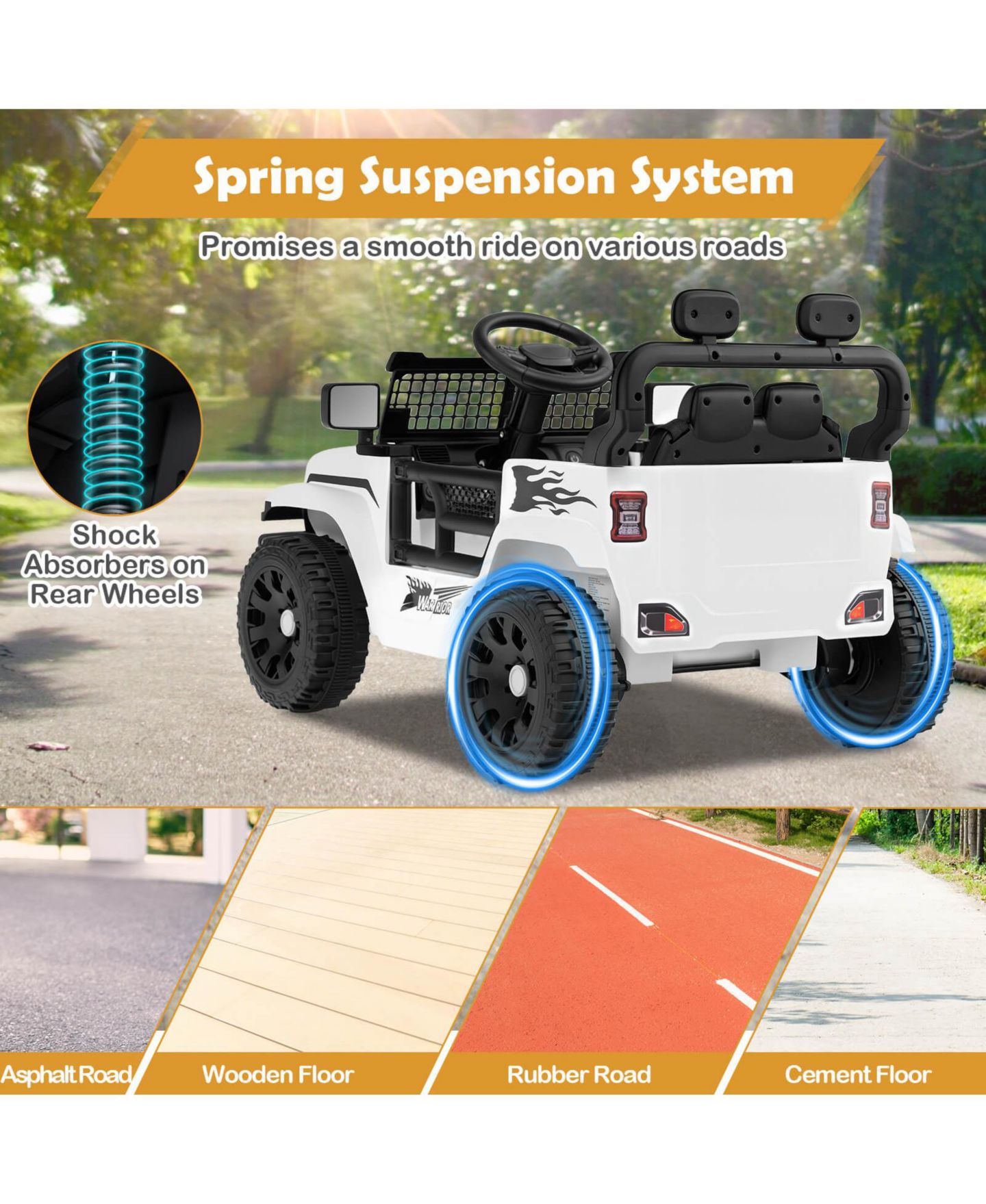 Детская игрушка Costway 12V Battery Powered Remote Control Kids' Ride-On Truck, цвет: Белый — фото 8
