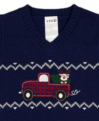 Baby Boys' Fairisle Truck Sweater Vest, Shirt and Pants, 3-Piece Set