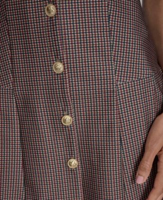 Women's Sleeveless Fit and Flare Collared Neck Dress