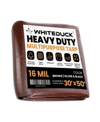 8 oz. Poly Tarpaulin 30x50 Silver & Black