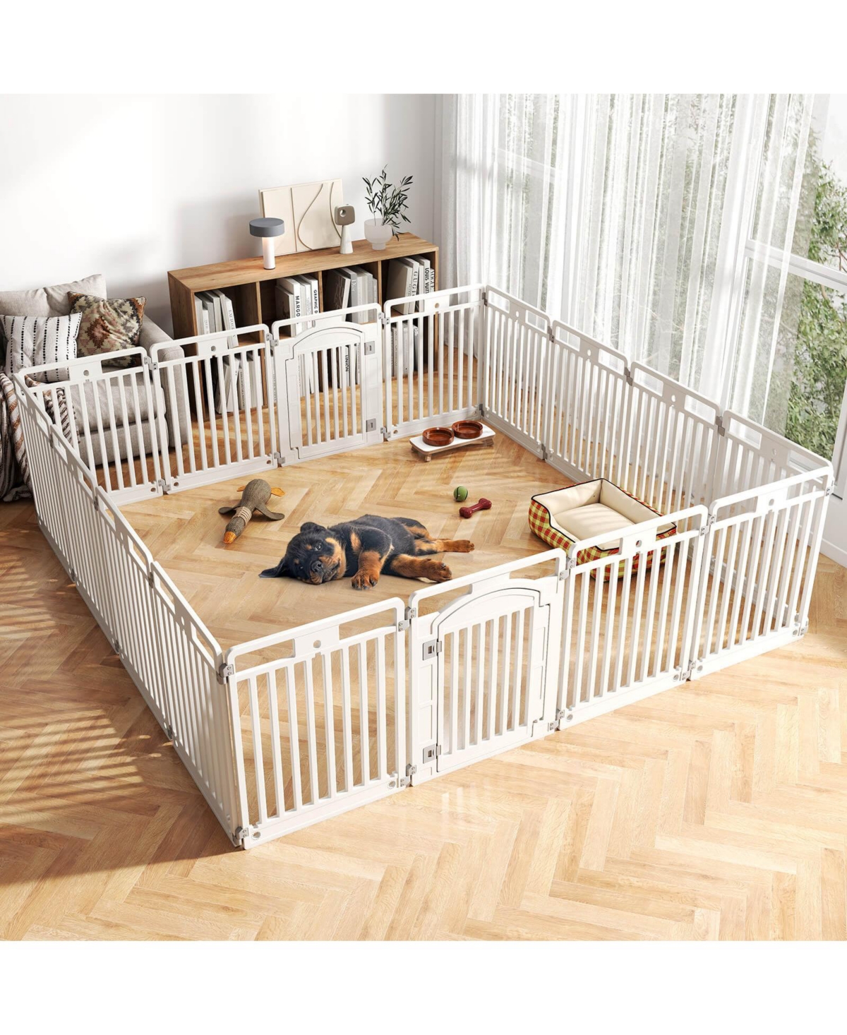 Costway Panel 32" Tall Plastic Dog with Securing Locking Door for Medium