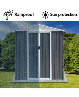 Streamdale Outdoor Storage Sheds 6FTx4FT Apex Roof Grey With Base Frame Garden Shed