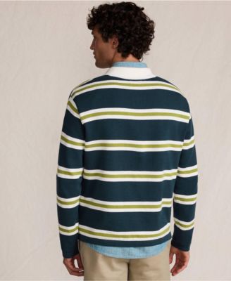 Men's Long Sleeve Cotton Rugby Sweater Polo