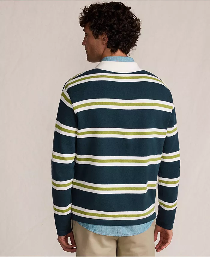 Men's Long Sleeve Cotton Rugby Sweater Polo - thumbnail 6