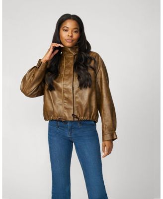 Women's Unstructured Faux Leather Bomber