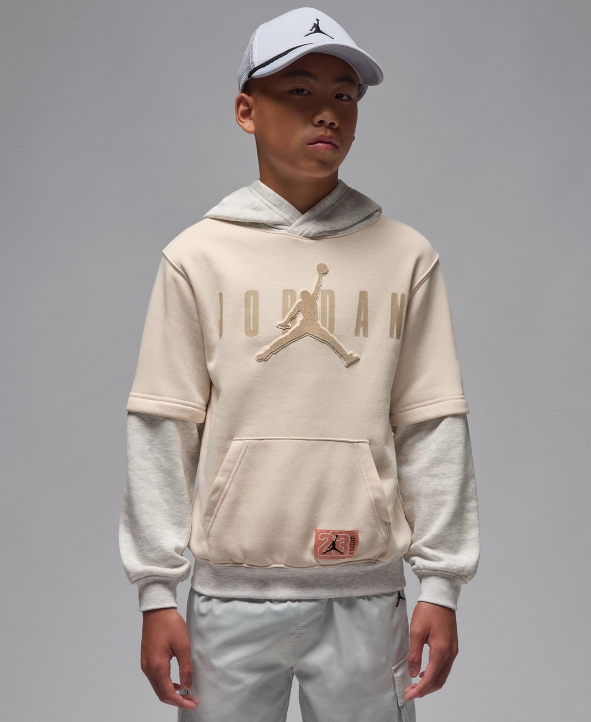 Jordan Boys 8-20 Mj Future Flight Drop Shoulder Long-sleeve Hoodie In Brown