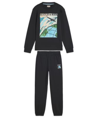 SCOTCH & SODA - Boys 4T-7 2-Piece Graphic Crewneck Sweatshirt and Jogger Pants Set