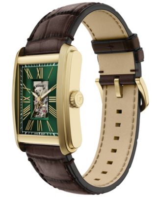 Men's Carraway Automatic Brown Croco Leather Watch, 30mm