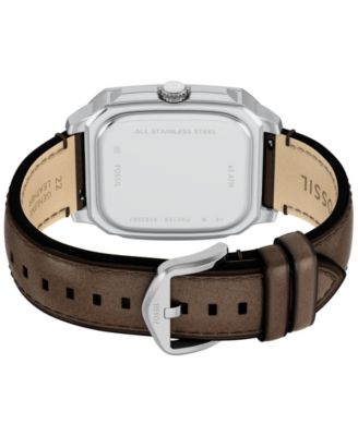 Men's Crosby Three-Hand Brown Leather Watch, 42mm