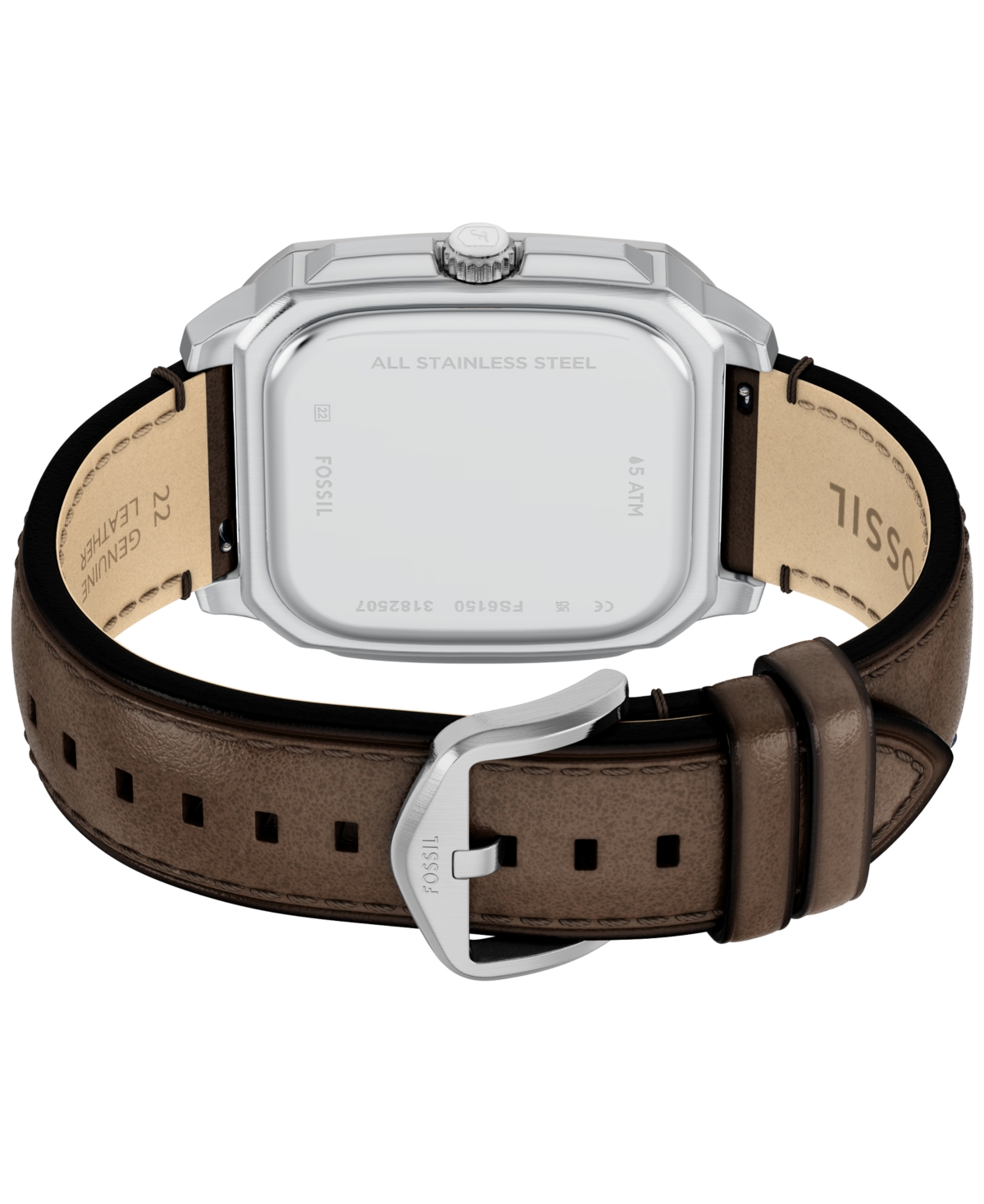 Fossil Men's Crosby Three-Hand Brown Leather Watch, 42mm