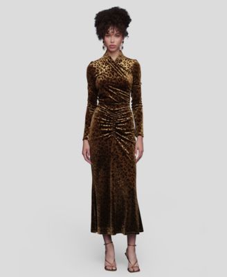 Women's Front Ruched Midi Skirt