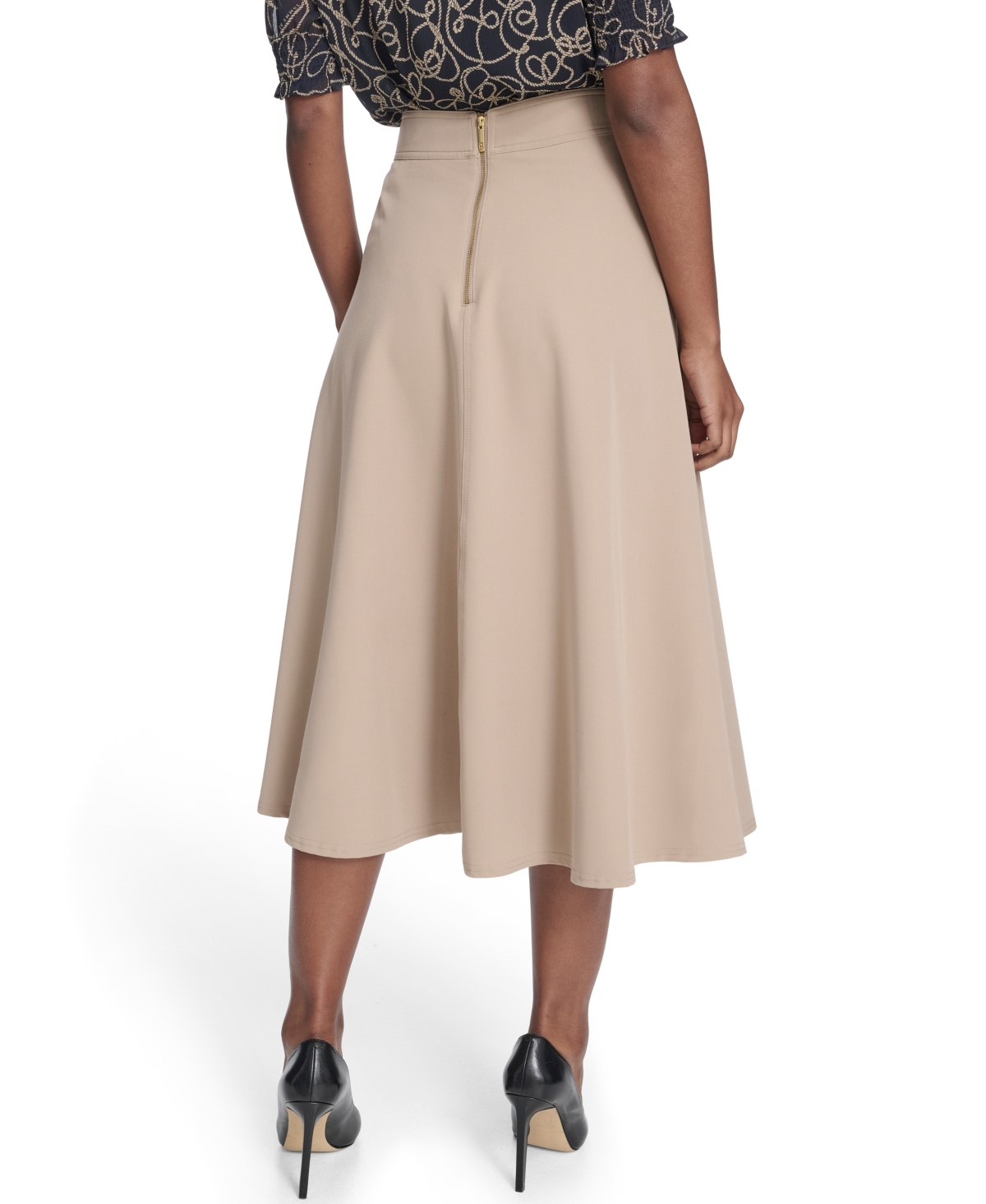 Tommy Hilfiger Women's A-line Circle Skirt In Brown