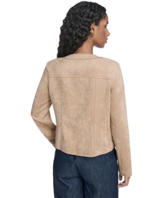Women's Collarless Snap Front Jacket