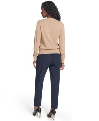 Women's Tipped V-Neck Cardigan Set