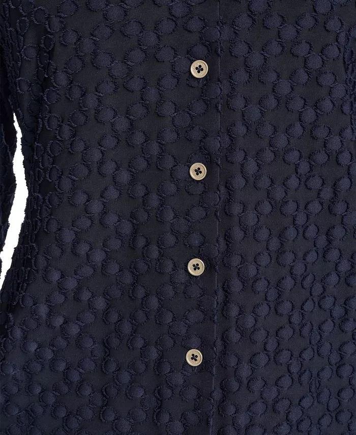 Women's Floral Clip Button-Up Top - thumbnail 4