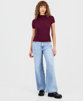 Women's Short-Sleeve Asymmetric-Neck Damiana Top