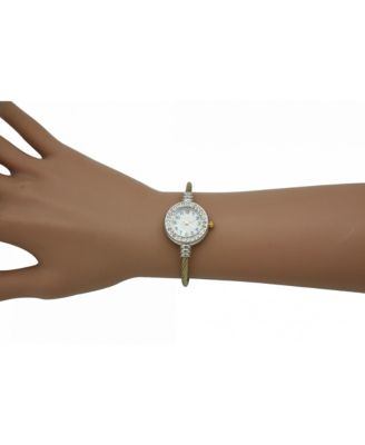 Twotone Petite Twisted Bangle Bracelet Watch