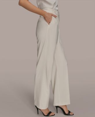 Women's High Rise Pleated Wid Leg Pants
