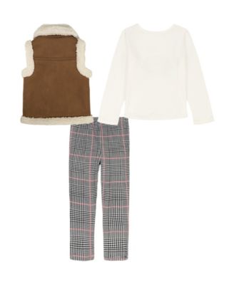 Girls' Toddler 2T-4T T-Shirt, Vest and Leggings, 3-Piece Set