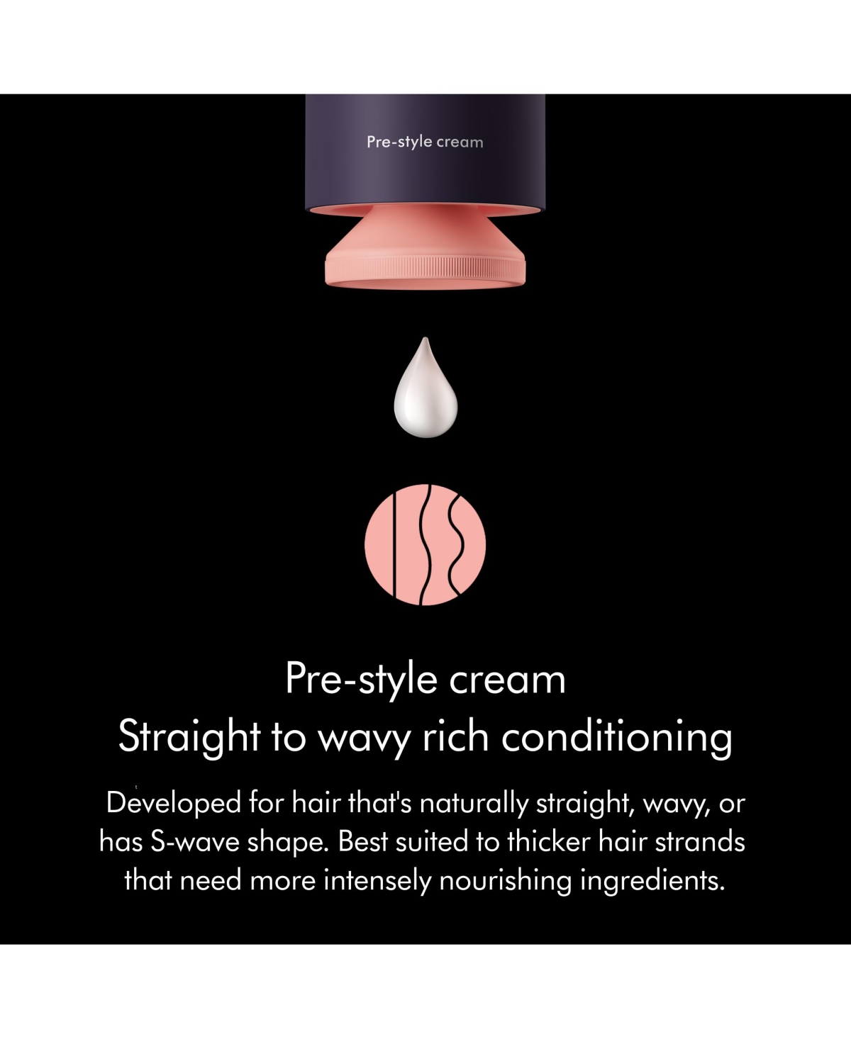 Dyson Chitosan Pre-style cream, Straight to Wavy, Rich Conditioning, 100ml