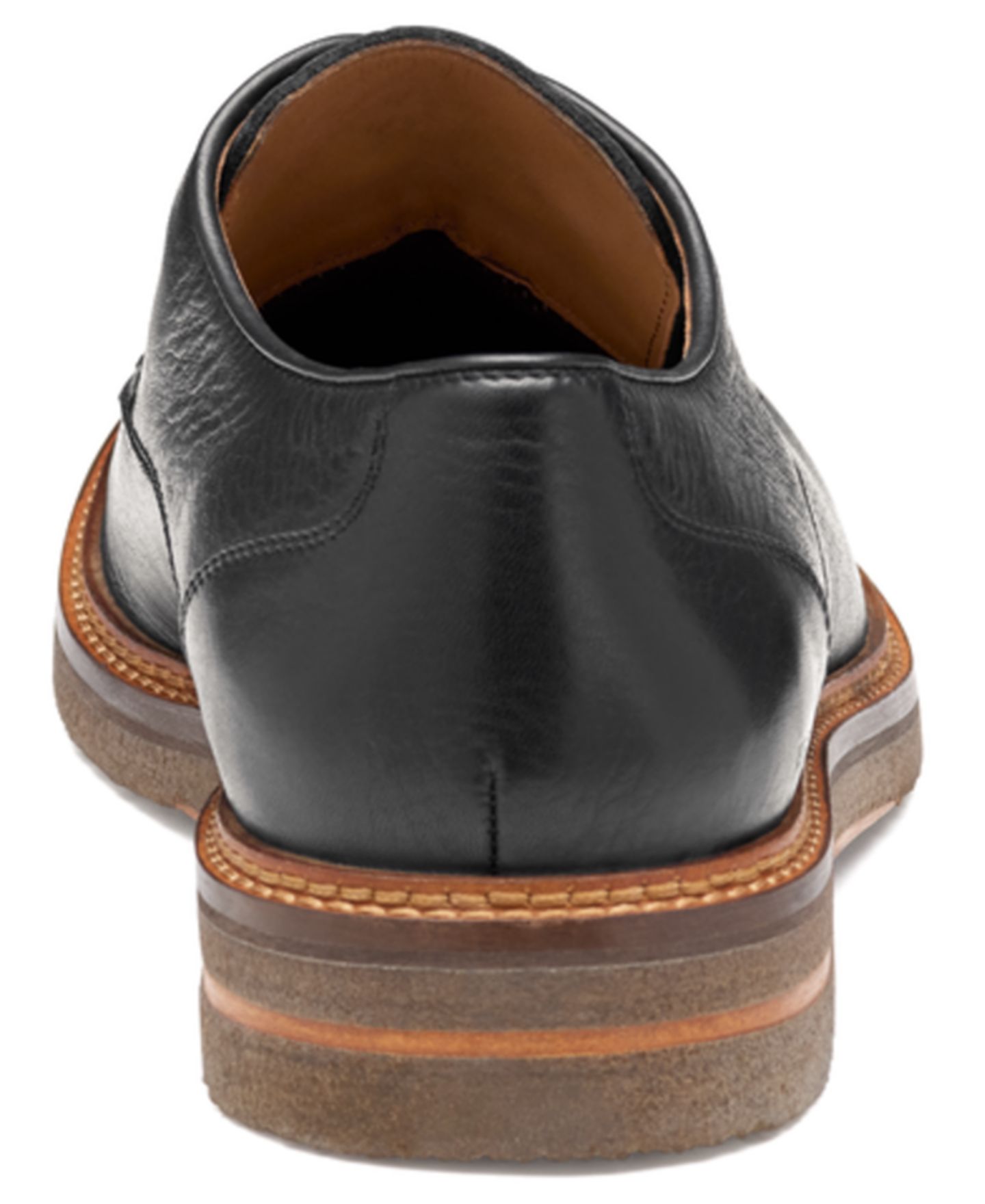 Обувь Johnston & Murphy Men's Calder Plain Round Toe Edge Detailing Shoes, цвет: Чёрный — фото 3