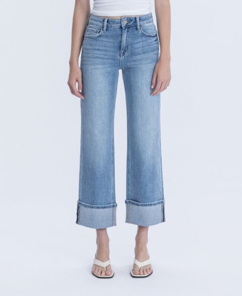 Женские джинсы Flying Monkey High Rise Slim Wide Leg, цвет: Синий