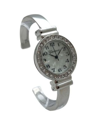 Silver New Style Rhinestone Bezel Bangle Women Watch