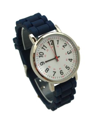 Navy Solid Silicone Bold Numbers Women Watch