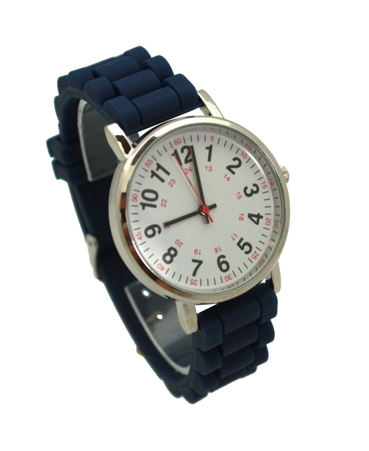 Olivia Pratt Navy Solid Silicone Bold Numbers Women Watch