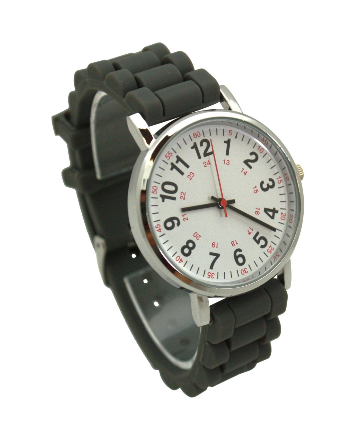 Olivia Pratt Grey Solid Silicone Bold Numbers Women Watch