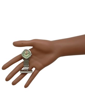 Silver Metal Elegant Fob Nurse Pocket Watch