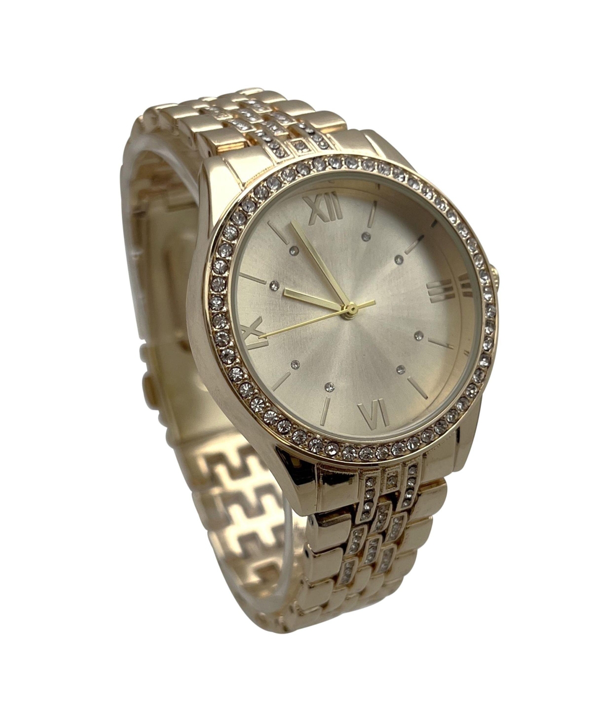 Olivia Pratt Gold Everyday Rhinestiones Elegant Look Women Watch