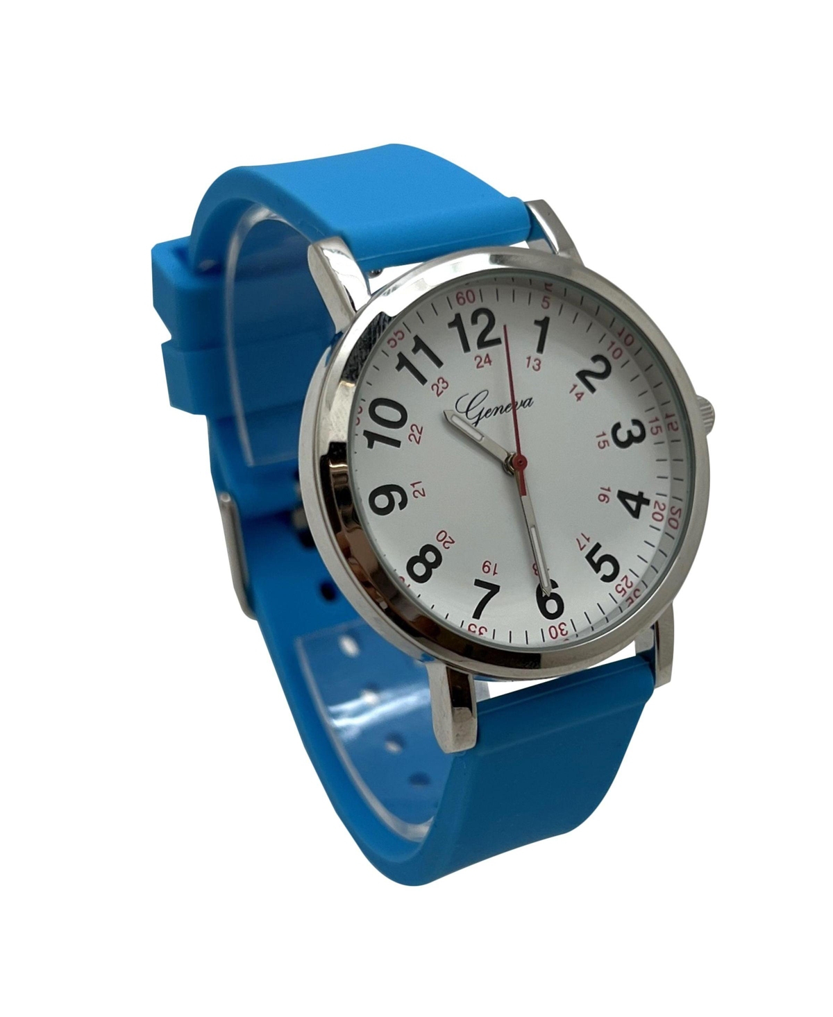 Olivia Pratt Turquoise Easy-Read Nurse Watch with Silicone Band Women Watch