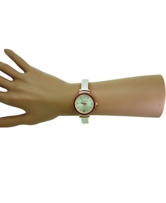 Silver Rose Gold Every Day Textured Metal Bangle Watch