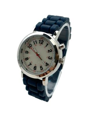 Navy Luminous Dial Easy Read Medical Professionals Silicone Band Women Watch