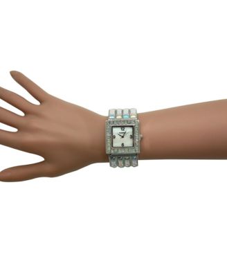 Olivia Silver Pratt Square Jewel Women Watch