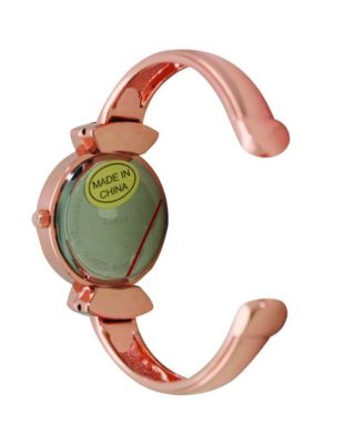 Rose Gold Pearl Tone Face Metal Bangle Watch