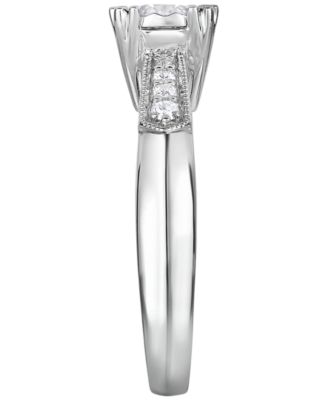 Diamond Vintage-Like Fishtail Prong Engagement Ring (5/8 ct. t.w.) in 14k White Gold