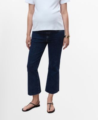 MANGO - Women's Maternity Flared Cropped Jeans