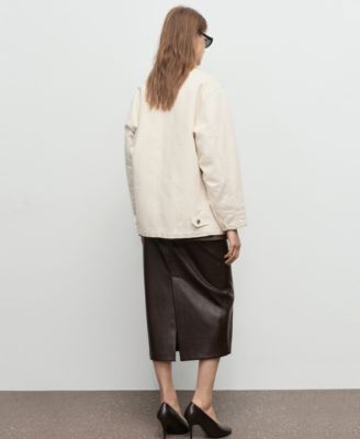 Women's Corduroy Collar Denim Parka Blazer