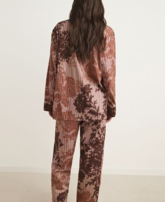 Women's Blurred Print Pajama Shirt