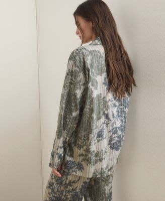 Women's Blurred Print Pajama Shirt
