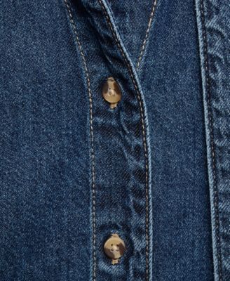Women's Bow Detail Denim Shirt