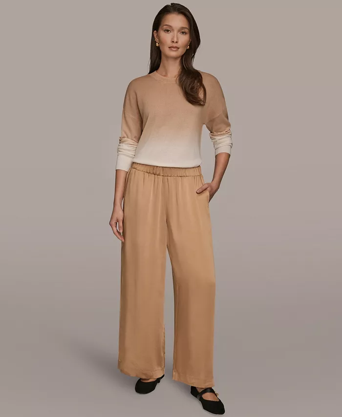 Women's Pull-On Satin Mid Rise Wide Leg Pants - thumbnail 10