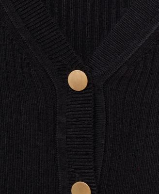 Women's Ribbed Buttoned Cardigan