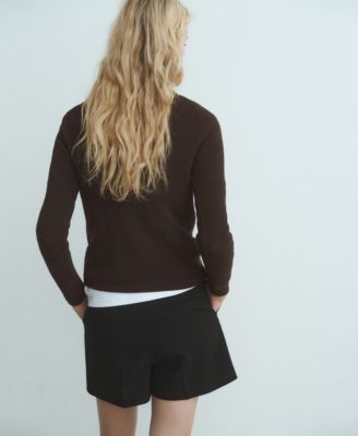 Women's Asymmetrical Neck And Buttons Sweater