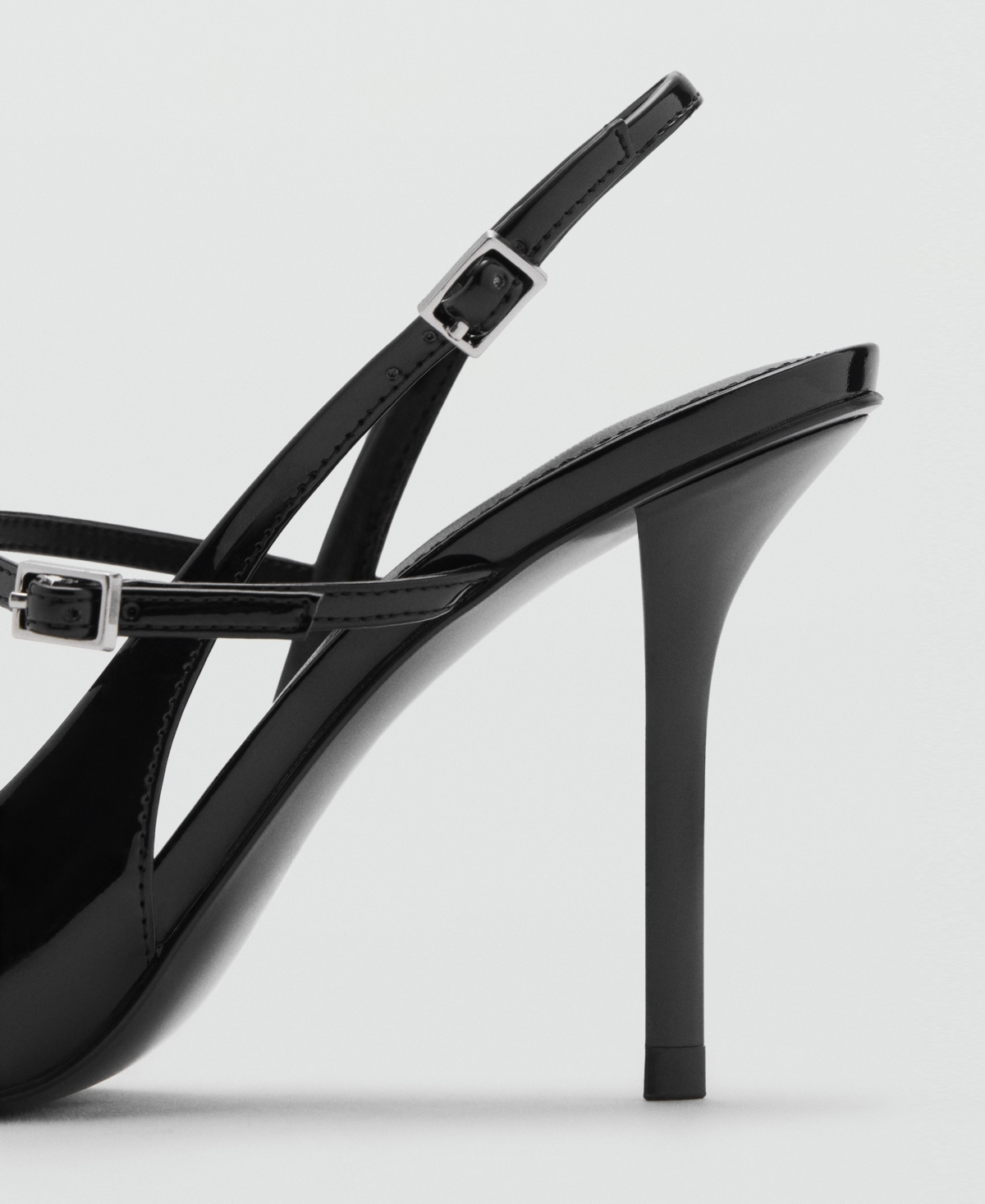 Mango Women's Straps And Buckle Patent Leather Shoes In Black