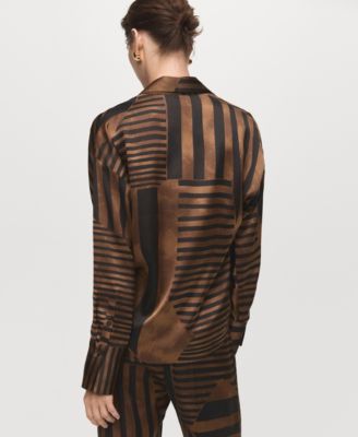 Women's Striped Satin Blouse