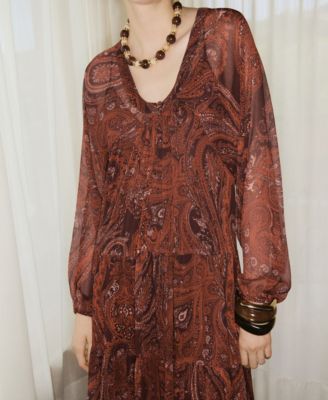 Women's Paisley-Print Oversized Dress